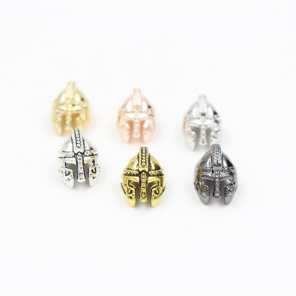 

popular alloy helmet charm handmade womens mens diy bracelet and necklace pendant 20pcs wholesale, Bronze;silver