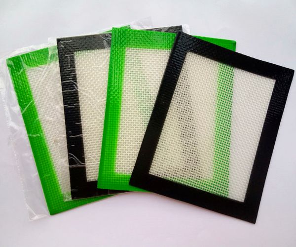 

500pc lot 102x127mmfda approved food grade mall non tick lick oil ilicone mat dab bho wax mat with ilicone and fibregla con truction