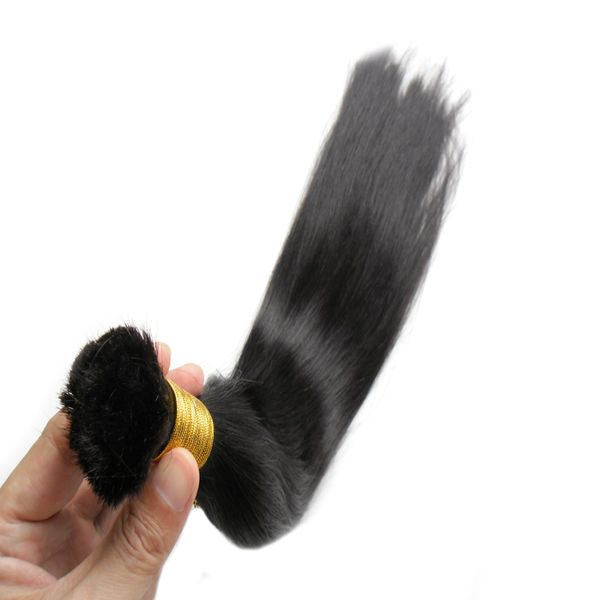 Heißer Verkauf, Klasse 8a, unverarbeitetes brasilianisches Haar, glattes Echthaar, Masse zum Flechten, 100 g natürliches schwarzes Haar