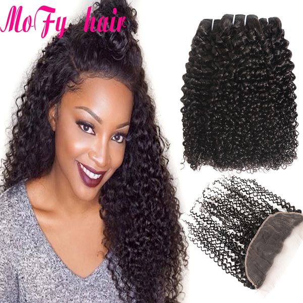 Malaysian Kinky Curly Hair Bundles With Closure 13 4 Pre Plucked