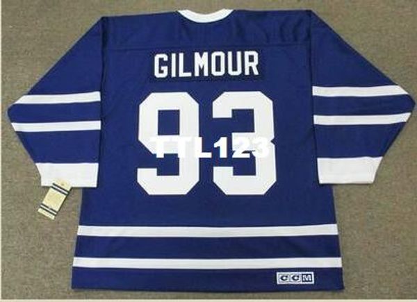 

mens #93 doug gilmour toronto maple leafs 1991 ccm vintage hockey jersey or custom any name or number retro jersey, Black;red