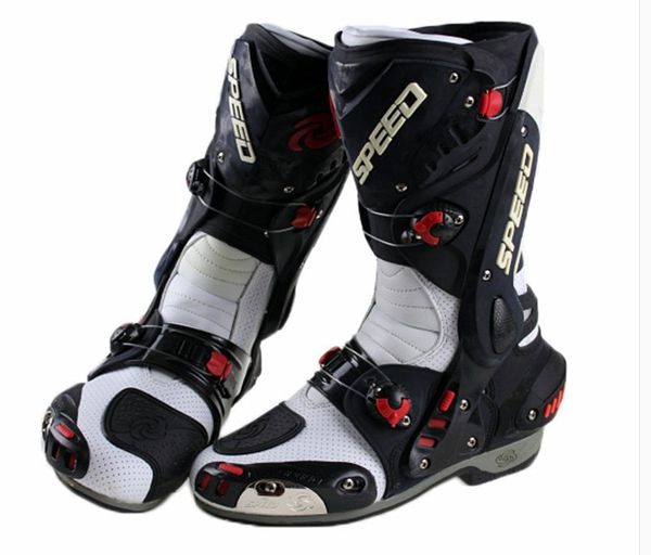 

motorcycle boots pro-biker speed racing moto protective gear motocross leather long shoes anti-slip waterproof b1003
