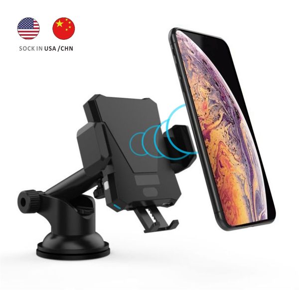 Infrared Induction Automatic Qi Wireless Charge Car Mount Air Vent Dashboard Windshield holder 10w Fast Charge Handfree Phone for Cellphone