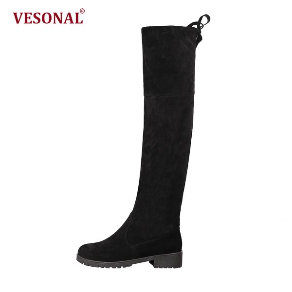 

vesonal brand winter long over the knee high boots shoes stockings women boots fashion woman high sock boots snow female ve1918, Black