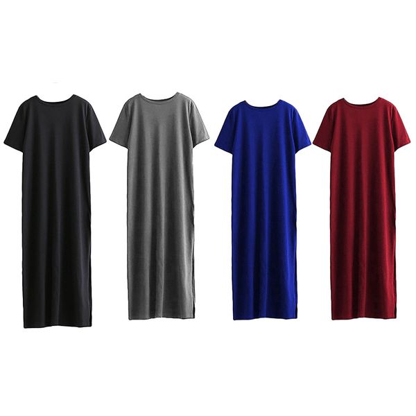 

2018 women's dresses elegant outdoor seamless high open women's short-sleeved long breathable travel in europe and america, White;black