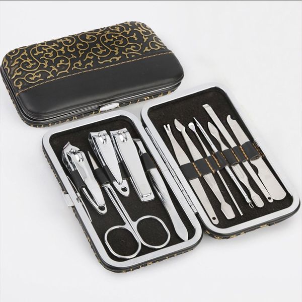 

200sets 12pcs stainless steel nail manicure tool kit nail scissors art clipper pedicure scissor tweezer knife ear pick util