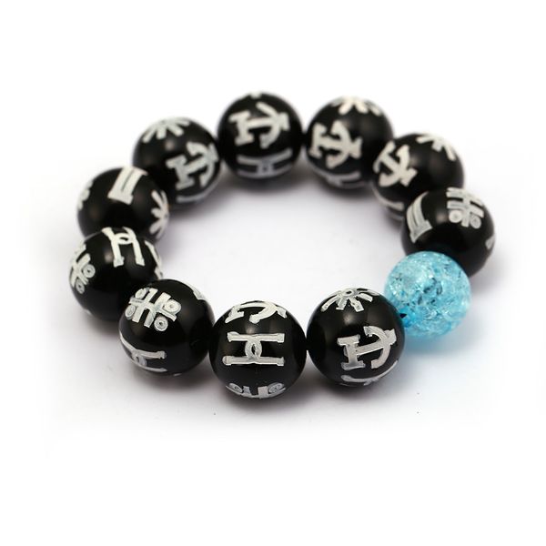 

the black panther energy pearl beads kimoyo beads bracelet black blue elastic charm bracelet, Golden;silver