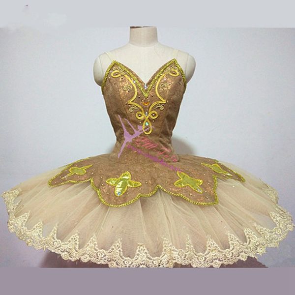 

gold fairy professional ballet tutus paquita raymonda ballet tutu women girls classical stage costume tutu skirt, Black;brown