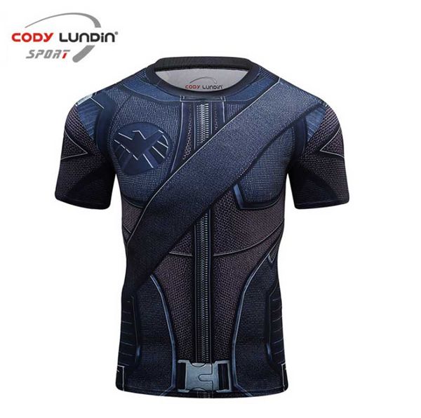 

2020 men sport t shirt short sleeve clothes 3d printing compression bodybuilding quick drying breathable good quality ing, White;black