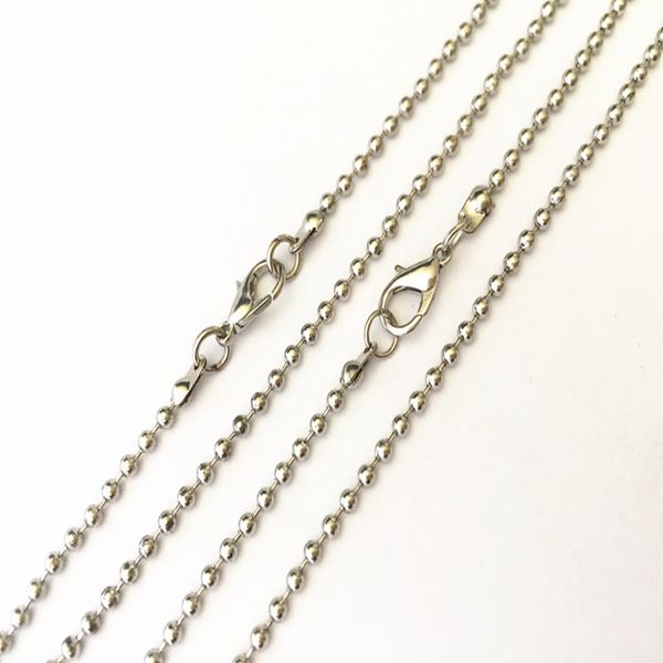 

5pcs/lot 2.4mm stainless steel necklace chain with lobster clasp pendant chain accessories pocket watch 24inche, Silver