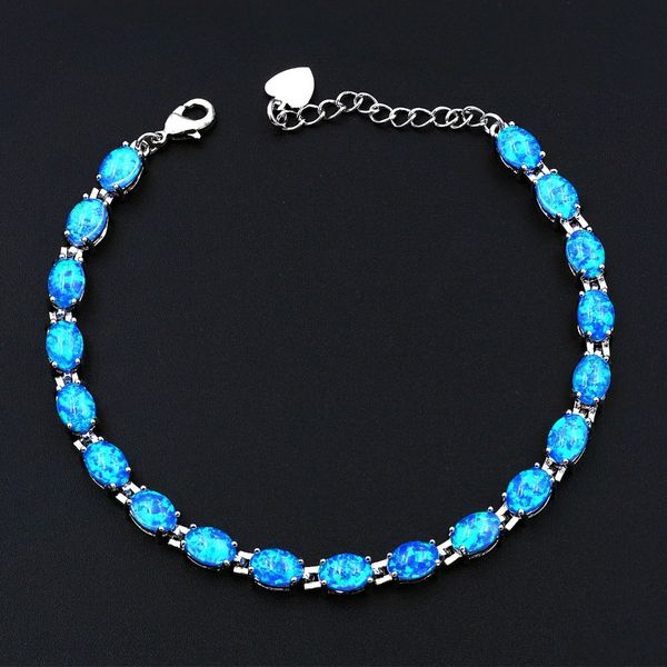 

ocean blue pearly white cosmic black opal bracelet with japanese lab created opal c18111601