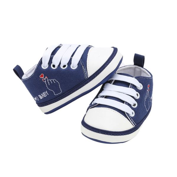 

infant newborn baby boy girl shoes kid soft sole sneakers letter pattern casual canvas prewalkers 0-18m