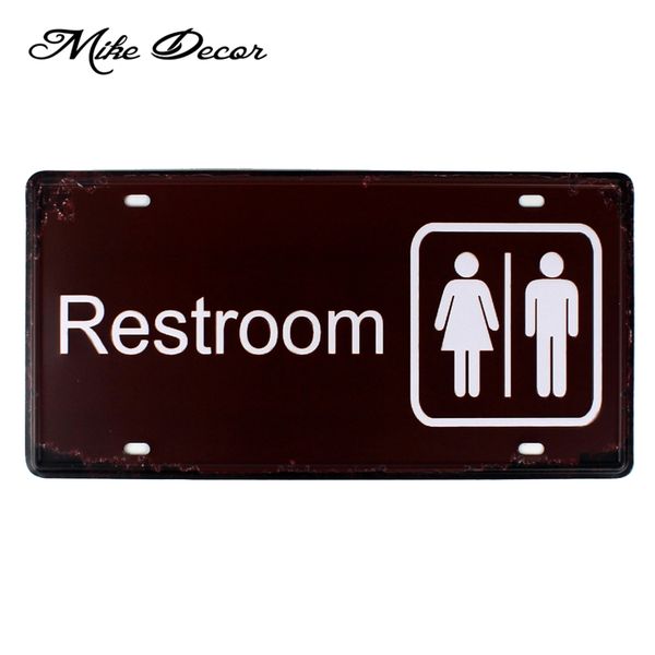

mike86 ] restroom mural painting pub cafe l decor for room craft tin sign d-635 30*15 cm