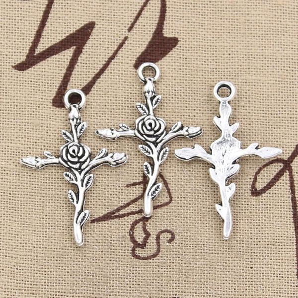 

whole sale8pcs charms cross flower branch 35*23mm antique making pendant fit,vintage tibetan silver,diy bracelet necklace, Bronze;silver