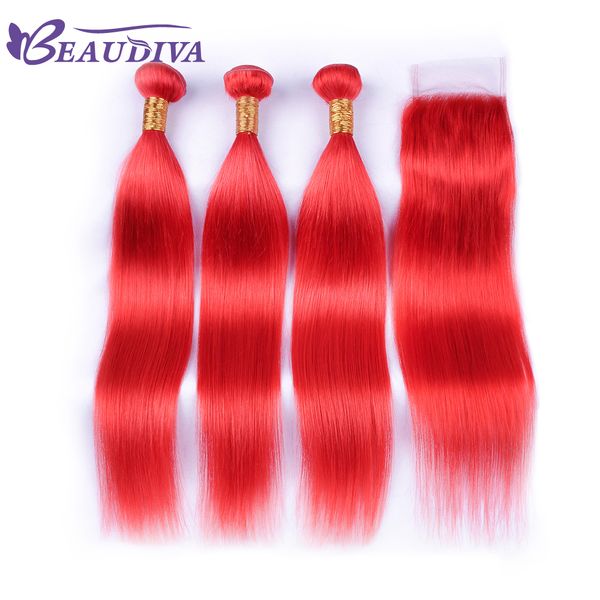 

red bundles with closure remy peruvian straight hair with closure human hair bundles with lace closure 4*4, Black;brown