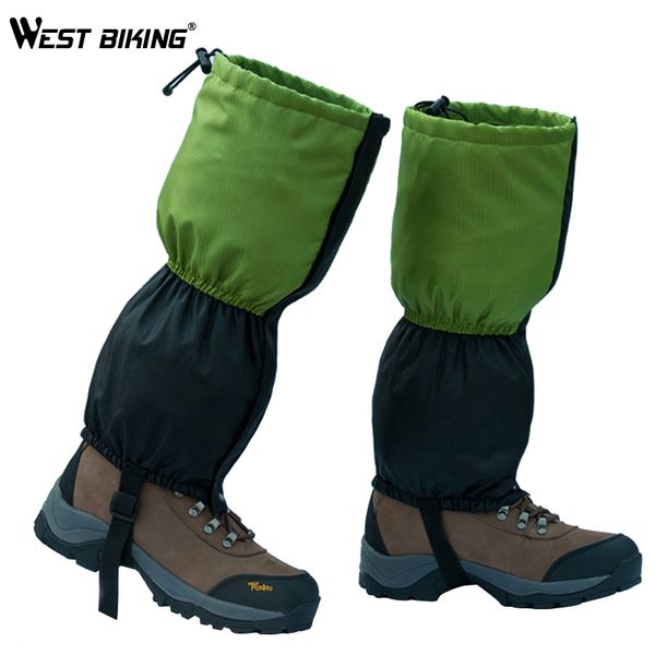 

west biking winter leg warmer waterproof hiking climbing skiing snow legging cycling leg cover windproof fleece boot ski gaiters, Black