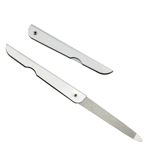 

3pcs double sided folding nail file metal fold grinding stainless steel manicure buffer pedicure nail art tool mz0276