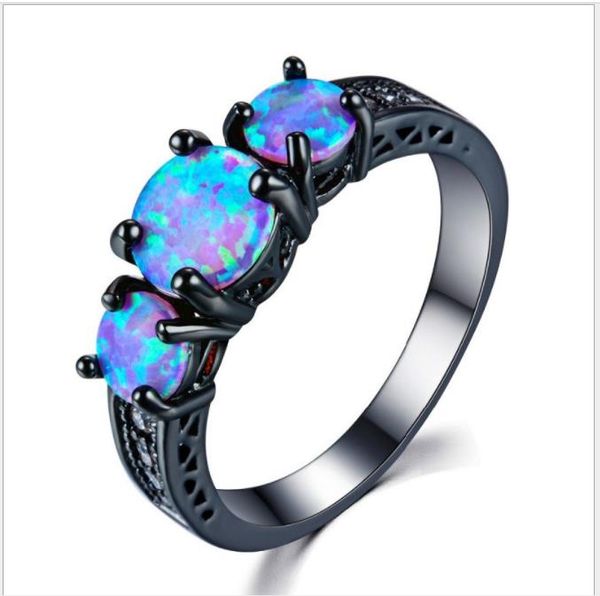 

occident fashion, treasure ring, opal black gold jewelry, Silver