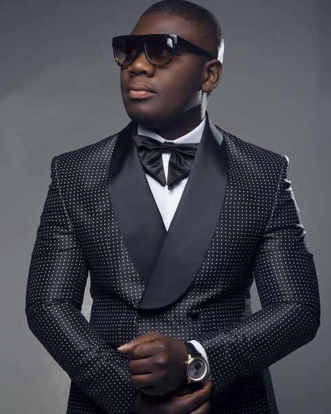 

new fashion black dot groom tuxedos groomsmen shawl lapel man blazer mens wedding suits (jacket+pants+tie) h:915, Black;gray