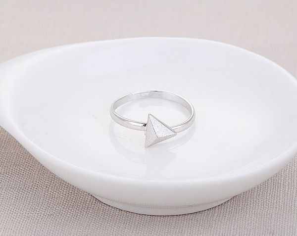 

fashionable small three pyramid type rings, pure manual welding woman rings, wholesale mixed color, Silver