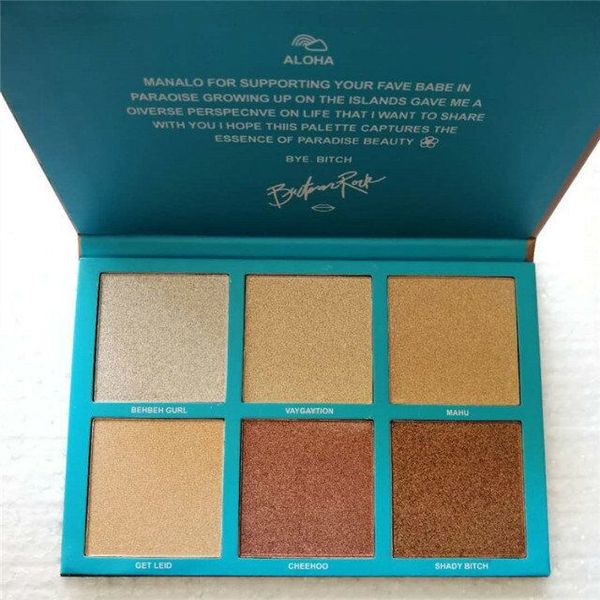 

new arrival face highlighter palette babe in paradise bronzers & highlighters 6colors highlighter palette for