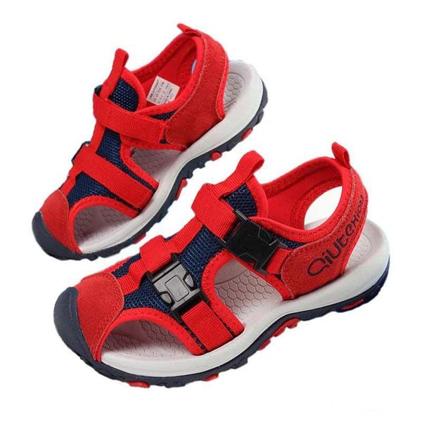 

fashion shoe child sandals girl boys mesh ribbon toecap shoes summer antiskid and soft bottom sandal kids playa shoe, Black;red