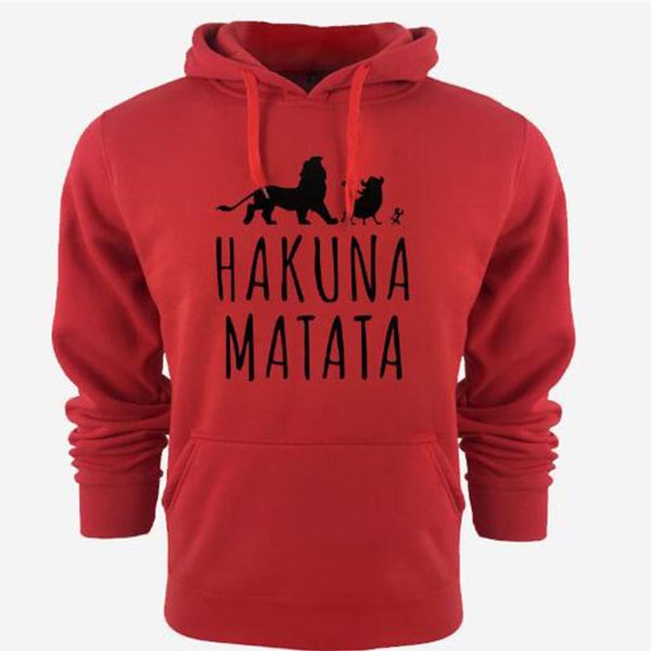 

hakuna matata hooded streetwear hip hop hoodies sweatshirts men women spring autum winter outerwear cool cloth, Black