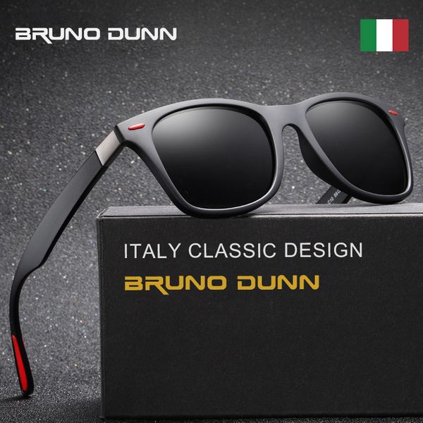 

bruno dunn brand design classic polarized sunglases men women square frame sun glases for male lunette de soleil homme ray 2018, White;black