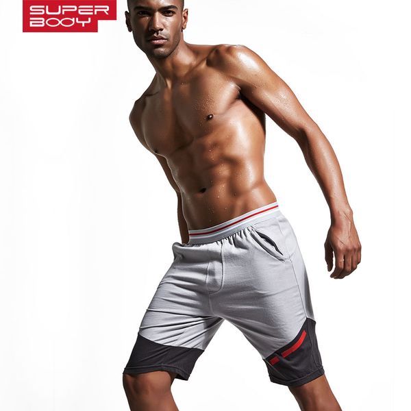 

wholesale-superbody brand clothing 100%cotton men's jogger short athletic men's sports running shorts gym shorts workout keen leng, Black;blue