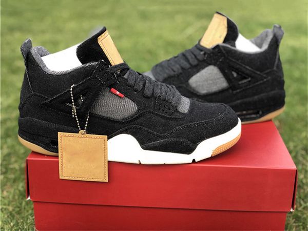 

2018 релиз 4 джинсовые 4s черный белый jean jiont limited человек баскетбольная обувь ls gs кроссовки подлинное качество ao2571-001 с оригин, White;red