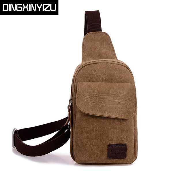 

dingxinyizu casual men's chest pack retro canvas bags multifunctional small male messenger bags fashion shoulder crossbody