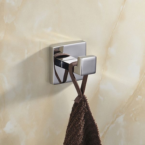 Ganci per accappatoio da bagno singoli di moda moderna SUS 304 Appendini da parete per porta da bagno in acciaio inossidabile solido cromato