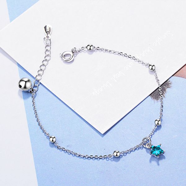 

new korean style simple fashion blue pentagonal star bracelet actress space adjustable women hand jewelry, Black