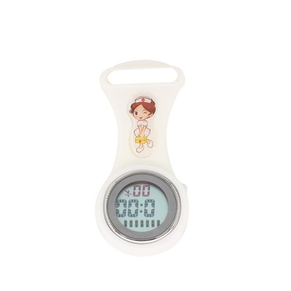 

luminous mini digital silicone calendar nurse watch doctor pocket medical clock wholesale, Slivery;golden