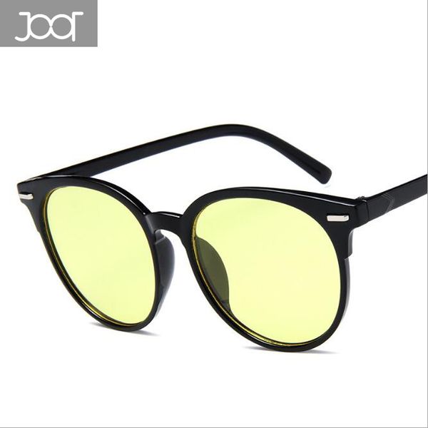 

модные солнцезащитные очки мужчины женщины brand design отражающее зеркало солнцезащитные очки круглый frame uv очки защиты с black box, White;black