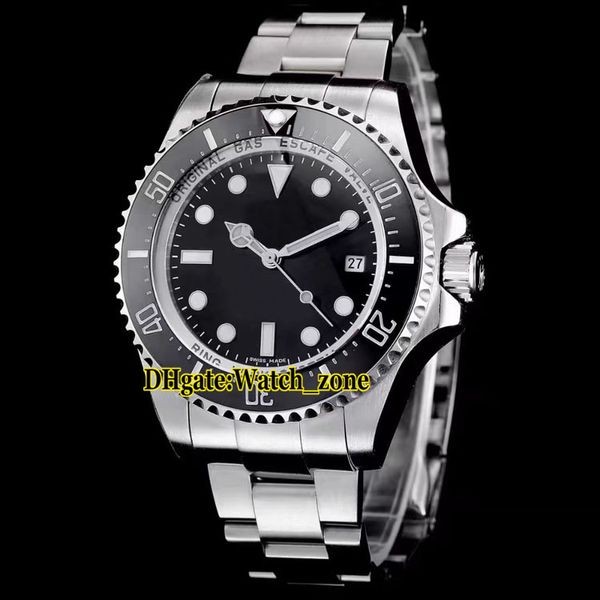 Cheap New Limited 44mm Date Sea-Dweller 116660 quadrante nero Asian 2813 orologio da uomo automatico con cinturino in ceramica con cinturino in acciaio inossidabile