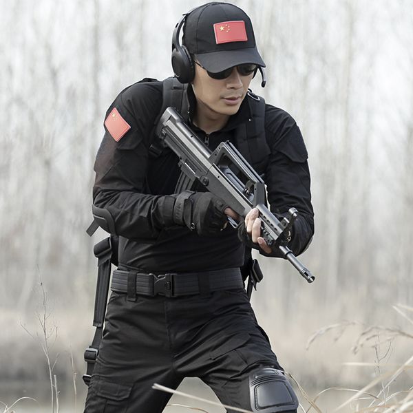 

hunting clothes multicam army combat shirt with elbow pads tactical black cargo pants ghillie suit hunting clothing, Camo