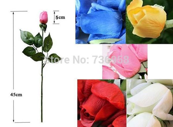 Acheter Gros Haute Qualité 5 Couleurs Rose Blanc Bleu Jaune Rouge Artificielle Real Touch Fleurs Rose Pour La Décoration De Mariage Livraison Gratuite