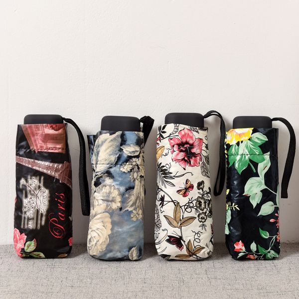 

five-folding mini -umbrella girls super light uv protection pencil pocket women umbrellas small phone paraguas ing