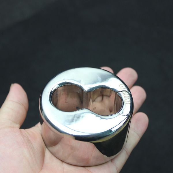 

7 sizes cockrings testicle balls scrotum pendant double hole stainless steel stretchers cock ring locking real men scrotal shackles product