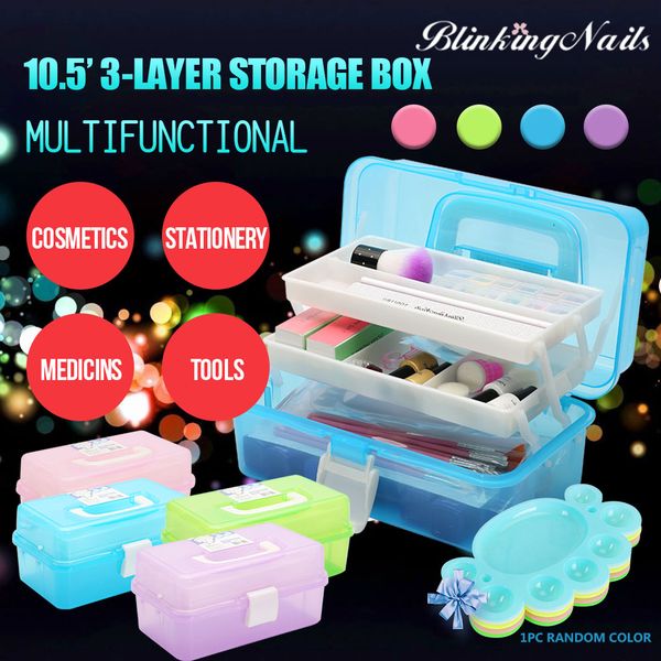 

blinkingnails nail tools storage box for nail art equipment plastic tool box with container case for manicure nails tools 2018, Silver