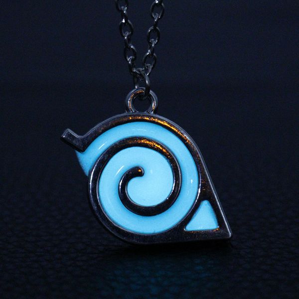 

dongsheng anime luminous naruto necklace kakashi leaf village symbol kakashi konoha ninja jewelery cosplay pendant necklaces-30, Silver