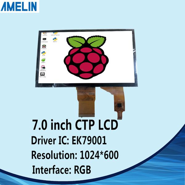 7 polegada 1024 * 600 50pin RGB IPS TFT display lcd módulo com painel de toque capacitivo e EK79001 IC tela
