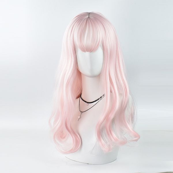 

девушка корея длинные синтетические тела волны волос дешевые полный взрыва химических головные уборы окрашенные частичные волокна термостойк, Black