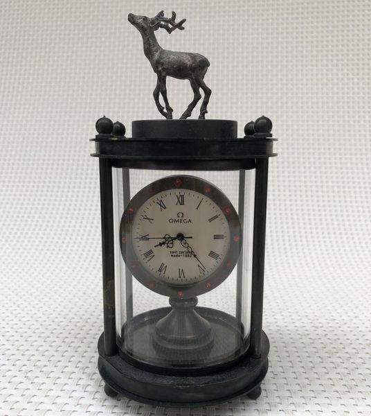 

antique retro western clock round deer pure copper mechanical watches antique home decoration ornaments