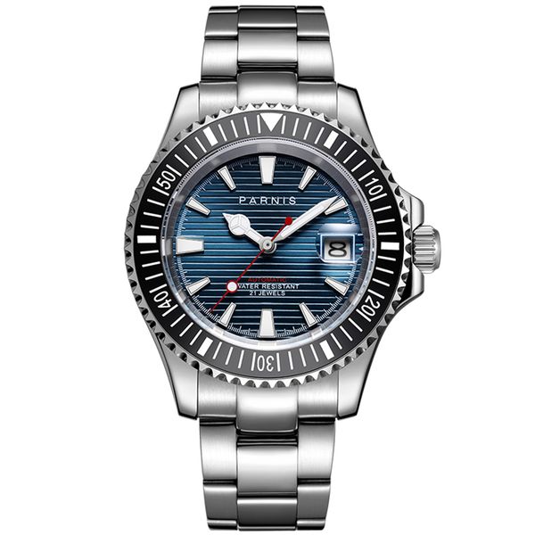 

business seriers luminous mens sapphire glass steel band classic retro sport automatic mechanical self-wind wristwatch, Slivery;brown