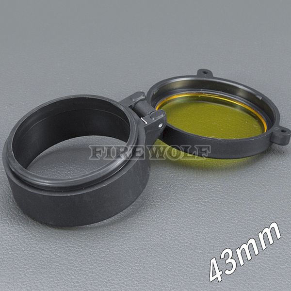 

43mm Flashlight Cover Scope Cover Rifle Scope lens Cover Internal diameter 43mm Transparent yellow glass hunting