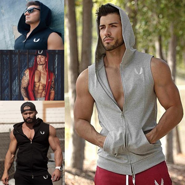 

mens tank designer t shirts sweatshirt hoodie sleeveless stringer bodybuilding tank fitness vest gym singlet tanks fitness clothes, Gray;blue