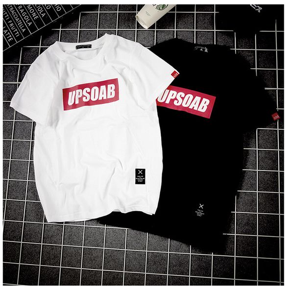 

harajuku men tshirts upsoab ins tees summer cool high street clothing, White;black