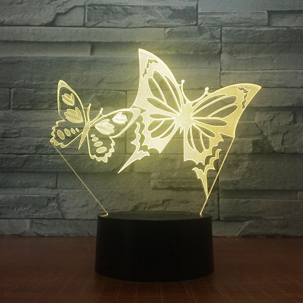 Butterfly Wings LED Night Light панель стерео 3D иллюзия стола стол фонарь xmas # T56